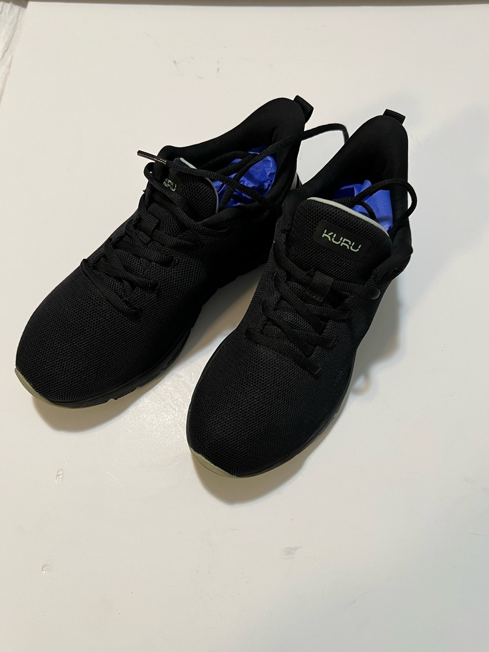 Kuru Flex Via Women's Jet Black Desert Green Mesh Athletic Sneakers